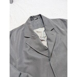 SANYO Mens Gray Overcoat Trench Dress Coat Minimalist Made in Thailand 40‎ R